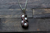 Black and White Fused Glass Pendant with Sterling Silver Wire