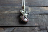 Black and White Fused Glass Pendant with Sterling Silver Wire