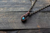 Copper Mini Pendant with Baby Blue Fused Glass Accent