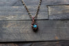 Copper Mini Pendant with Baby Blue Fused Glass Accent