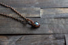 Copper Mini Pendant with Baby Blue Fused Glass Accent