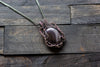 Streaked Grey Fused Glass and Sterling Silver Wire Wrapped Pendant