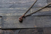 Copper Mini Pendant with Transparent Amber Fused Glass Accent