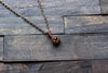 Copper Mini Pendant with Transparent Amber Fused Glass Accent