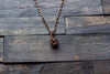 Copper Mini Pendant with Transparent Amber Fused Glass Accent