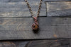Copper Mini Pendant with Transparent Amber Fused Glass Accent