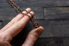Copper Mini Pendant with Transparent Amber Fused Glass Accent