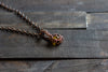 Copper Mini Pendant with Transparent Amber Fused Glass Accent