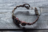 Copper Wire Wrapped Bracelet with Black Fused Glass Accents