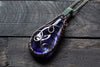 Shades of Purple Fused Glass Pendant with Sterling Silver Wire Wrapping