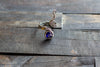 Sterling Silver Adjustable Ring with Deep Blue Transparent Fused Glass Accent