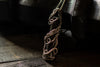 Abstract Sterling Silver Wire Wrapped Pendant with Striped Glass Pattern Rod