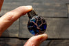 Copper Tree of Life Pendant with Dark Blues and Black Fused Glass