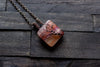 Shades of Sunset Fused Glass Pendant with Copper Tree of Life