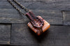 Shades of Sunset Fused Glass Pendant with Copper Tree of Life