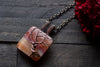 Shades of Sunset Fused Glass Pendant with Copper Tree of Life