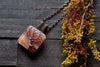Shades of Sunset Fused Glass Pendant with Copper Tree of Life