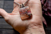 Shades of Sunset Fused Glass Pendant with Copper Tree of Life