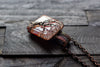 Shades of Sunset Fused Glass Pendant with Copper Tree of Life