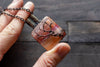 Shades of Sunset Fused Glass Pendant with Copper Tree of Life