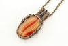streaked-orange-fused-glass-pendant-copper-wire-wrapping-nymph-in-the-woods-jewelry
