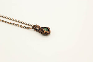 dark-green-fused-glass-mini-pendant-copper-wire-wrapping-nymph-in-the-woods-jewelry