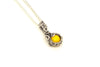 yellow-fused-glass-mini-pendant-sterling-silver-wire-wrapping-nymph-in-the-woods