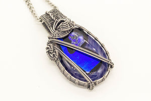 Sterling-silver-wire-pendant-blue-fused-glass-nymph-in-the-woods-jewelry