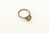 sterling-silver-wire-wrapped-ring-yellow-fused-glass-accent-nymph-in-the-woods-jewelry