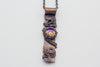 handmade copper bar necklace with clear iridescent fused glass and wire wrapping