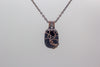 handmade copper tree of life pendant with dark blue glittery fused glass
