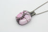 handmade sterling silver tree of life pendant with pink fused glass