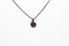 Handmade pendant with dark blue dichroic fused glass and copper wire wrapping