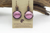 pink fused glass earrings wrapped in copper wire from Nymph In The Woods