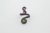 handmade copper wire wrapped adjustable ring with bright green fused glass accent