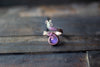 Purple Fused Glass and Copper Adjustable Ring