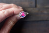 Pink Fused Glass and Sterling Silver Wire Wrapped Ring