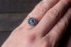 Light Glittery Blue Fused Glass and Sterling Silver Wire Wrapped Ring