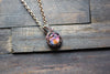 Shades of Sunrise Fused Glass Mini Pendant with Copper Wire Wrapping
