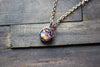 Shades of Sunrise Fused Glass Mini Pendant with Copper Wire Wrapping