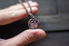 Shades of Sunrise Fused Glass Mini Pendant with Copper Wire Wrapping