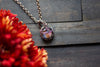 Shades of Sunrise Fused Glass Mini Pendant with Copper Wire Wrapping