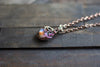 Shades of Sunrise Fused Glass Mini Pendant with Copper Wire Wrapping