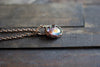 Shades of Sunrise Fused Glass Mini Pendant with Copper Wire Wrapping