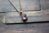 Shades of Fall Fused Glass Mini Pendant with Copper Wire Wrapping