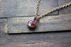 Shades of Fall Fused Glass Mini Pendant with Copper Wire Wrapping