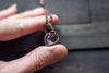 Shades of Fall Fused Glass Mini Pendant with Copper Wire Wrapping