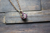 Shades of Fall Fused Glass Mini Pendant with Copper Wire Wrapping