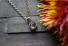 Shades of Fall Fused Glass Mini Pendant with Copper Wire Wrapping