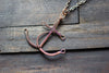 Copper Wire Wrapped Anchor Pendant